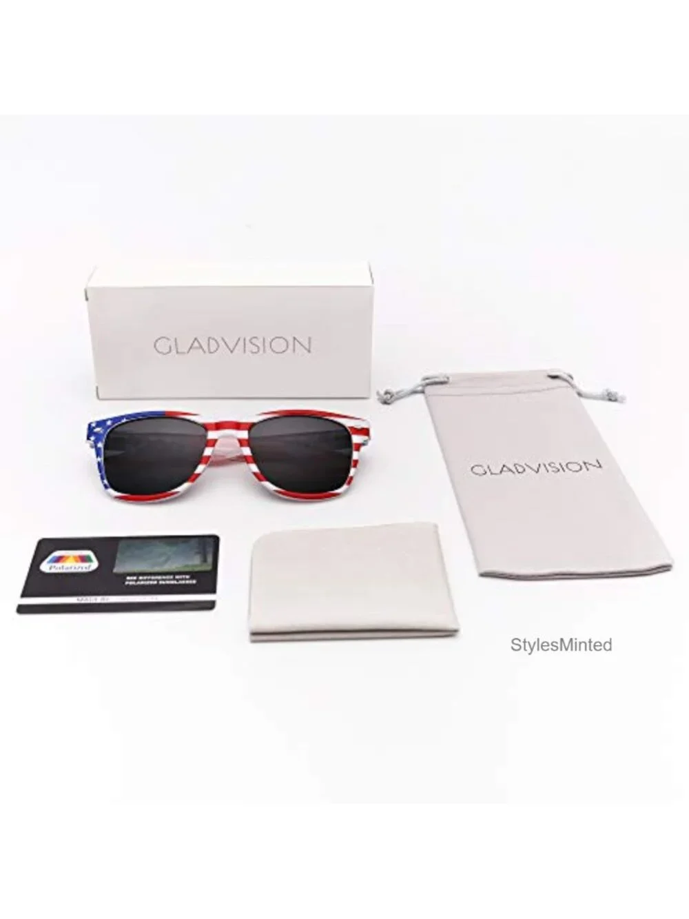 Polarized Classic Unisex American Flag USA Patriot Sunglasses Spring Hinged